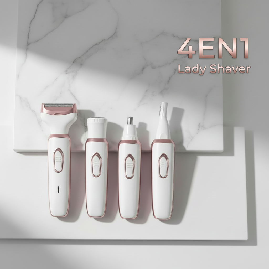 Lady Shaver épilateur 4 en 1 pour Femme – Rasoir & Trimmer Sans Fil